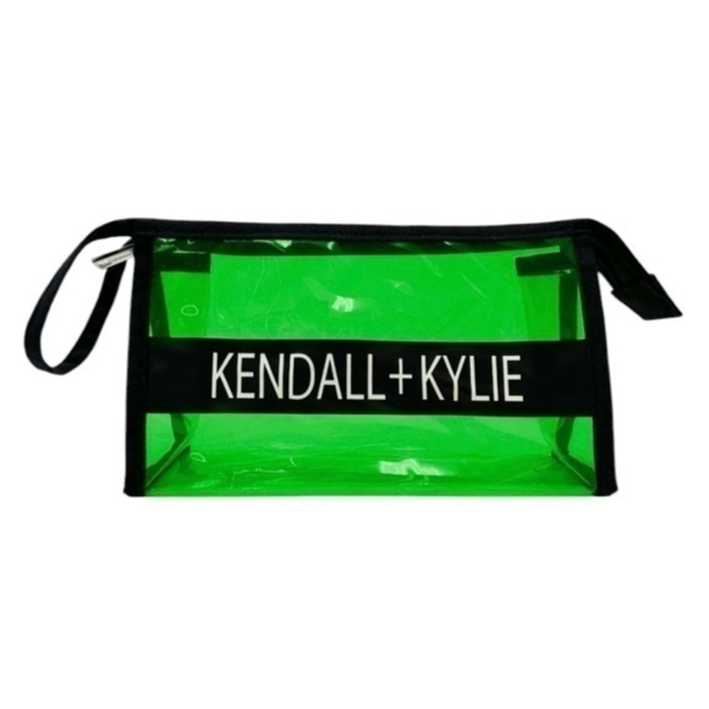 5/$25 Kendall + Kylie Green Transparent Cosmetic Makeup Jelly Bag